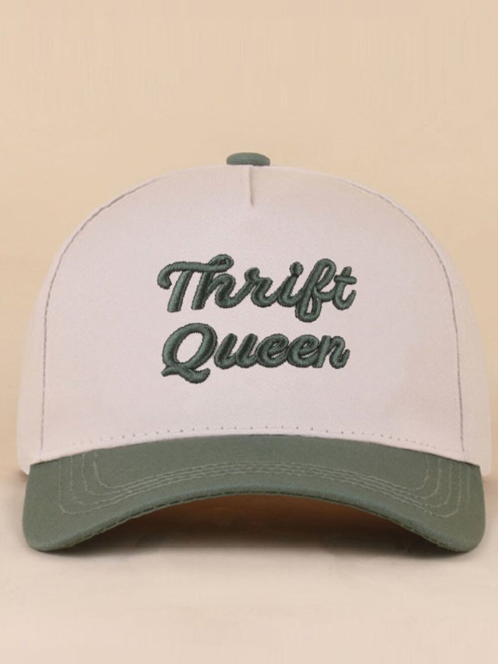 Zenana Thrift Queen Canvas Snapback Baseball Hat in Dark Forest Green